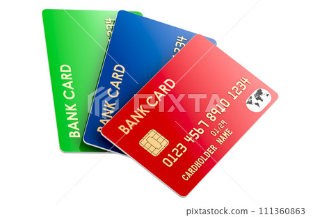 Credit Bank Cards, 3D rendering 111360863