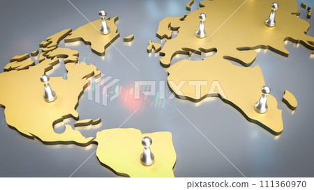 The world map on Business chart Background  for geopolitics concept 3d rendering. 111360970