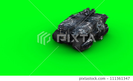 Military futuristic battle car, tank. 3d rendering. Military futuristic battle car, tank. 3d rendering. 111361347