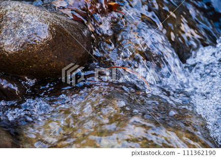 停滯中漂浮的小冰滴和泡沫[薩奇里峽谷] 111362190