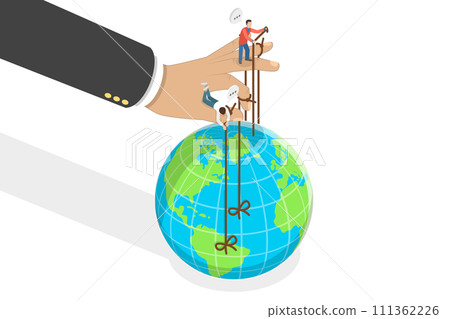 3D Isometric Flat Conceptual Illustration of Global Conspiracy, Political Manipulation of the Economy 3D Isometric Flat Conceptual Illustration of Global Conspiracy, Political Manipulation of the Economy 111362226