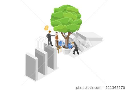 3D Isometric Flat Conceptual Illustration of Crisis Management, Prevention or Avoidance of Business Disaster 3D Isometric Flat Conceptual Illustration of Crisis Management, Prevention or Avoidance of Business Disaster 111362270