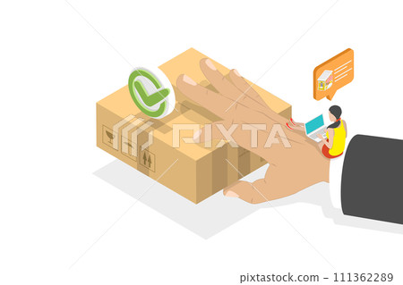 3D Isometric Flat  Conceptual Illustration of Online Shopping, Logistics and Delivery Service 111362289