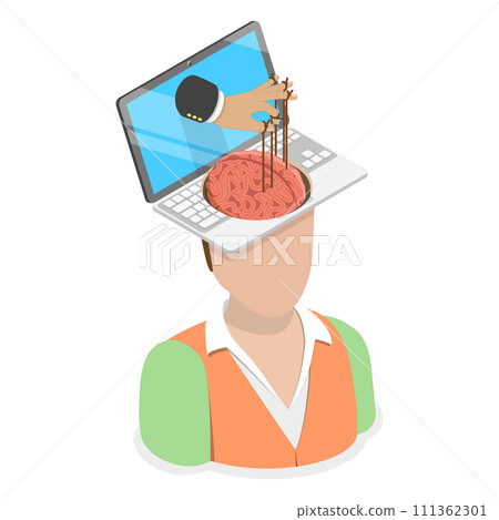 3D Isometric Flat  Conceptual Illustration of Manipulation and Exploitation, Fake News 111362301