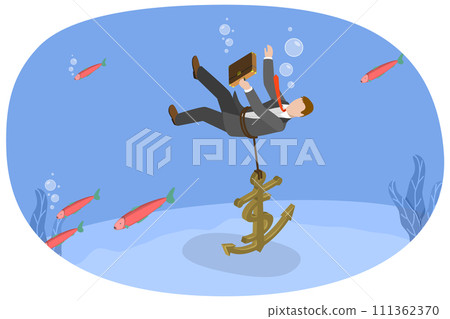 3D Isometric Flat Conceptual Illustration of Business Fail , Unexpected Entrepreneur Bankruptcy 3D Isometric Flat Conceptual Illustration of Business Fail , Unexpected Entrepreneur Bankruptcy 111362370