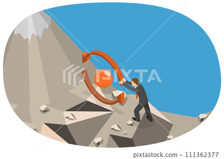 3D Isometric Flat  Conceptual Illustration of Consistency Circle, Effective Work Tool 111362377