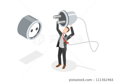 3D Isometric Flat Conceptual Illustration of Self-charging, Burnout Recovery 3D Isometric Flat Conceptual Illustration of Self-charging, Burnout Recovery 111362468