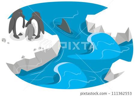 3D Isometric Flat Conceptual Illustration of Antarctica Landscape, Snowy North Pole Winter View 3D Isometric Flat Conceptual Illustration of Antarctica Landscape, Snowy North Pole Winter View 111362553