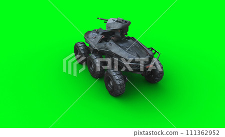 Military futuristic battle car, tank. 3d rendering. Military futuristic battle car, tank. 3d rendering. 111362952