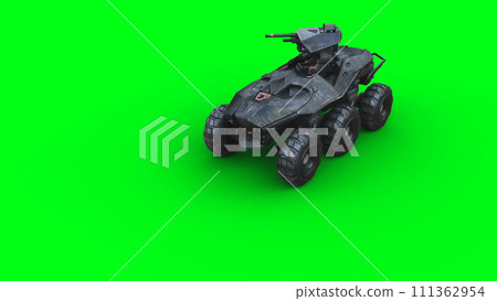 Military futuristic battle car, tank. 3d rendering. Military futuristic battle car, tank. 3d rendering. 111362954