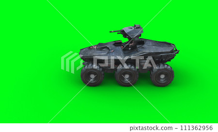 Military futuristic battle car, tank. 3d rendering. 111362956