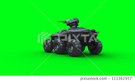 Military futuristic battle car, tank. 3d rendering. Military futuristic battle car, tank. 3d rendering. 111362957