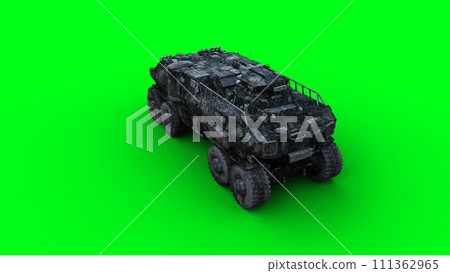 Military futuristic battle car, tank. 3d rendering. Military futuristic battle car, tank. 3d rendering. 111362965