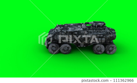 Military futuristic battle car, tank. 3d rendering. Military futuristic battle car, tank. 3d rendering. 111362966