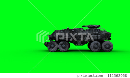 Military futuristic battle car, tank. 3d rendering. Military futuristic battle car, tank. 3d rendering. 111362968