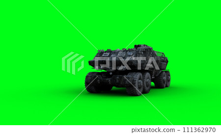 Military futuristic battle car, tank. 3d rendering. Military futuristic battle car, tank. 3d rendering. 111362970