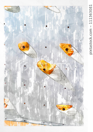 Sketch style bouldering bouldering wall wall wooden hold bouldering gym 111363081