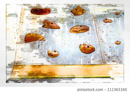 素描風格抱石抱石牆牆木抱石健身房 素描風格抱石抱石牆牆木抱石健身房 111363160