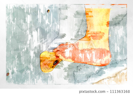 Sketch style bouldering bouldering wall wall wooden hold bouldering gym 111363168