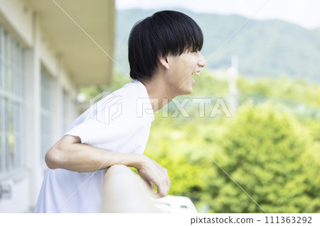 Men high school students shout Men high school students shout 111363292