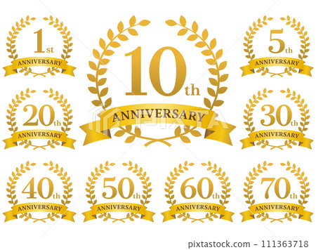 Anniversary icon gold_vector illustration 111363718