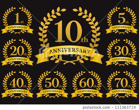 Anniversary icon gold_vector illustration Anniversary icon gold_vector illustration 111363719