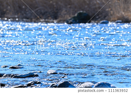 花園水部公園附近的荒川幹流河瀨冬季風景 花園水部公園附近的荒川幹流河瀨冬季風景 111363932