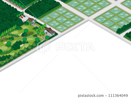 郊區的插圖鄉村景觀插圖。 111364049