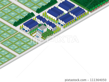 Suburban illustration. Rural landscape illustration. Suburban illustration. Rural landscape illustration. 111364050