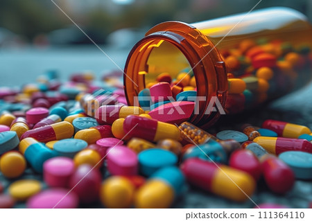 散落的藥丸：象徵藥物濫用社會問題的圖像 AI 生成 11 111364110