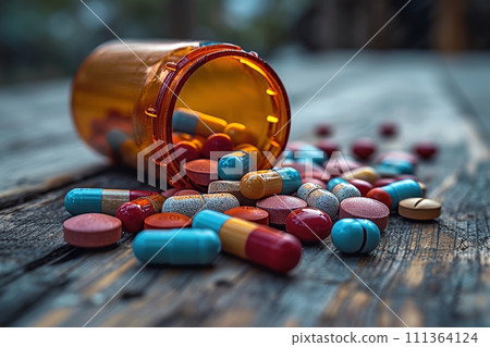 散落的藥丸：象徵藥物濫用社會問題的圖像 AI 生成 25 111364124