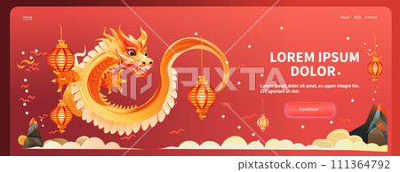 chinese new year of dragon icon zodiac sign for greeting card asian flyer invitation poster horizontal copy space chinese new year of dragon icon zodiac sign for greeting card asian flyer invitation poster horizontal copy space 111364792