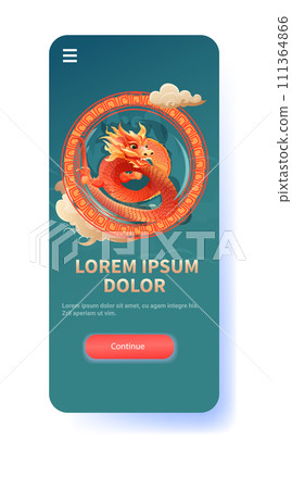 chinese new year of dragon icon zodiac sign for greeting card asian flyer invitation poster vertical copy space chinese new year of dragon icon zodiac sign for greeting card asian flyer invitation poster vertical copy space 111364866
