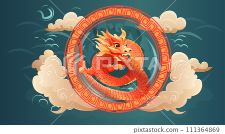 chinese new year of dragon icon zodiac sign for greeting card asian flyer invitation poster horizontal chinese new year of dragon icon zodiac sign for greeting card asian flyer invitation poster horizontal 111364869