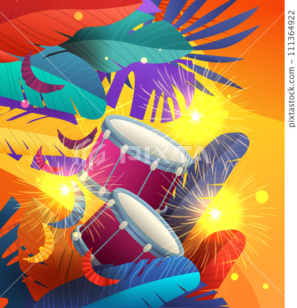 brazilian festival holiday celebration greeting invitation postcard culture and tradition carnival party concept 111364922