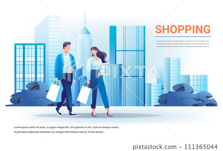 people in fashion clothes holding shopping bags season big sale special offer promotion discount full length copy space 111365044