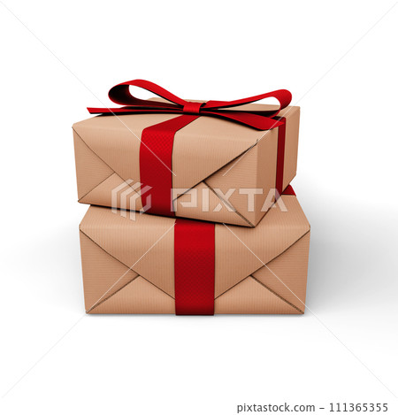 Gift Box. Template for Present, Valentine, Birthday or Wedding Banners. 3D Illustration. File with Clipping Path. Gift Box. Template for Present, Valentine, Birthday or Wedding Banners. 3D Illustration. File with Clipping Path. 111365355