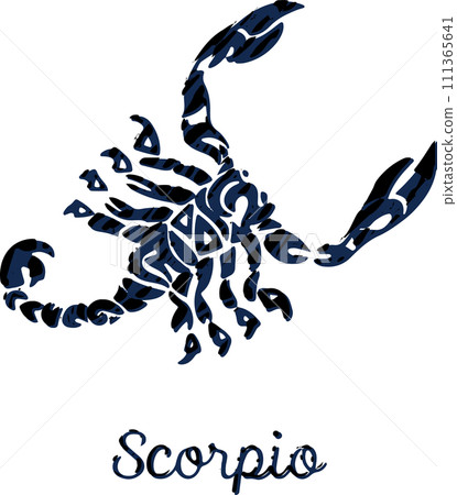 酷部落風格墨水畫天蠍座 酷部落風格墨水畫天蠍座 111365641