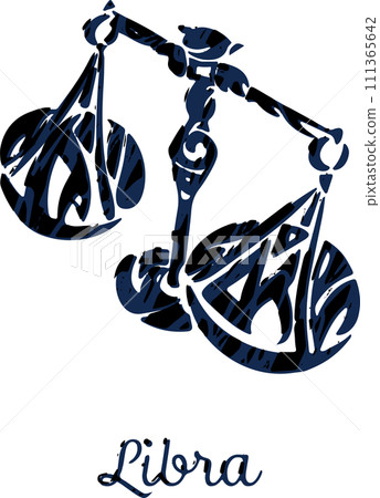 天秤座酷炫部落風格墨水星座標記 111365642