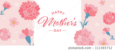 母親節康乃馨設計橫幅背景。向量圖。 母親節康乃馨設計橫幅背景。向量圖。 111365712
