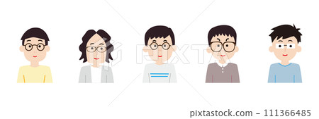 Variation of a man wearing glasses 111366485