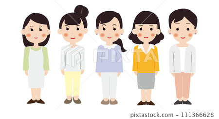People female avatar icon set 111366628