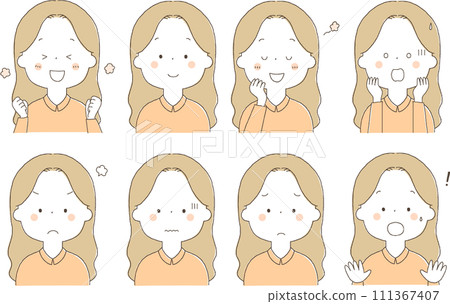 年輕女子臉部表情集 8 111367407