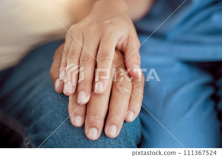 Support, empathy and trust with holding hands of old woman and nurse in retirement home for hope, community and help. Therapy, respect and healthcare with hand of medical caregiver and senior patient Support, empathy and trust with holding hands of old woman and nurse in retirement home for hope, community and help. Therapy, respect and healthcare with hand of medical caregiver and senior patient 111367524