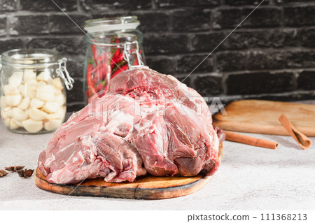 raw beef steak on a black background 111368213