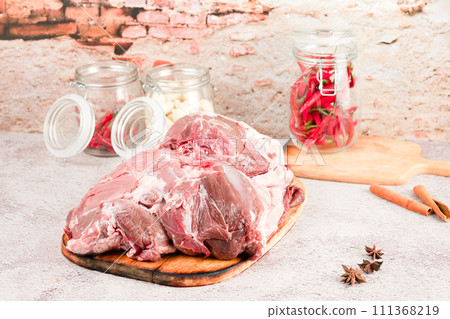 raw beef steak on a black background raw beef steak on a black background 111368219