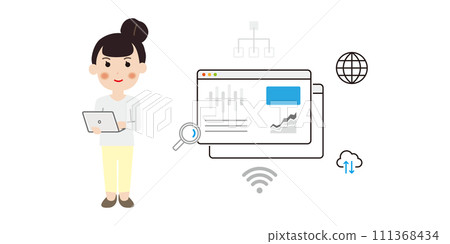 Image of a woman analyzing 111368434