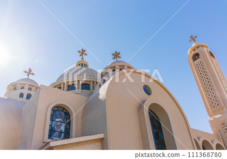 Coptic Orthodox Church in Sharm El Sheikh, Egypt. All Saints Church. The Heavenly Cathedral. Coptic Orthodox Church in Sharm El Sheikh, Egypt. All Saints Church. The Heavenly Cathedral. 111368780