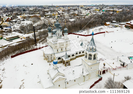 Aerial view of the Resurrection Monastery in city of Murom. Russia 111369126