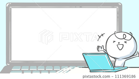 [可以在部落格上使用的眼球]筆記型電腦前欣喜若狂的白人02 111369186